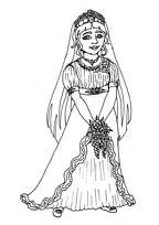 coloriage jolie mariee dans sa robe de mariage